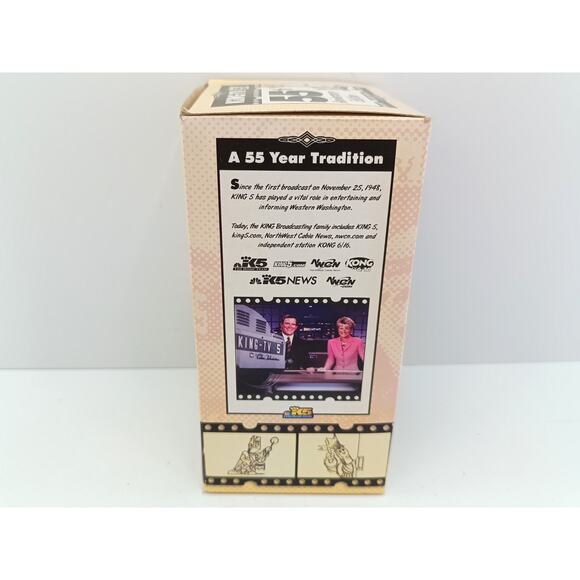 King 5 TV 55th Anniversary Bobblehead Mascot Figure Promo Collectible w/ Box - Picture 9 of 14